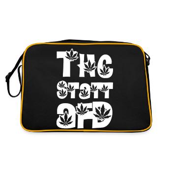 THC statt AFD Politik Spruch Bundestagswahl Wahl - Retro Tasche - Schwarz/Gold - Hinten