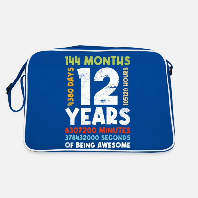 12. Geburtstag Kinder 12 Jahre Junge Mädchen Retro Tasche