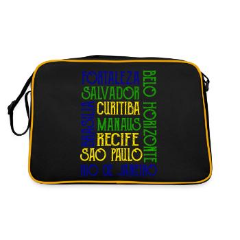 Brazil ville noms Rio de Janeiro Sau Paulo - Sac Retro - noir/or - Dos