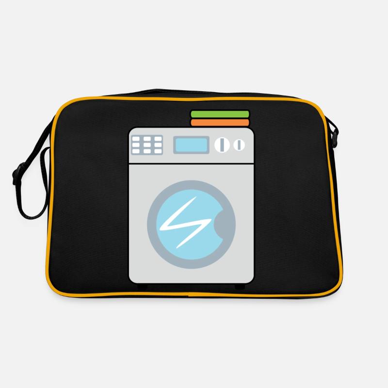 Waschmaschine - Retro Tasche - Schwarz/Gold