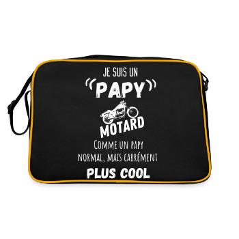 Je suis un papi motard cool humour citation - Sac Retro - noir/or - Dos