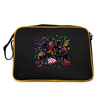 kei gezellig, Brabants mit Konfetti - Retro Tasche - Schwarz/Gold - Hinten