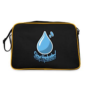 Stay Hydrated! Drink water illustration design - Retro Bag - black/gold - Back