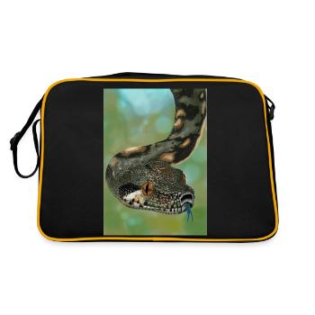 realistische boa constrictor - Retro Tasche - Schwarz/Gold - Hinten