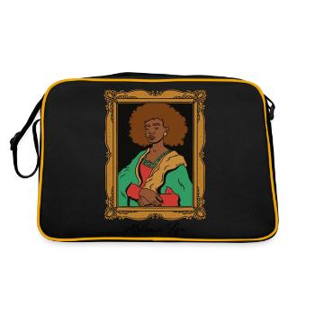 Melanin Lisa lustige Kunst Melanin Lisa lustige Ku - Retro Tasche - Schwarz/Gold - Hinten