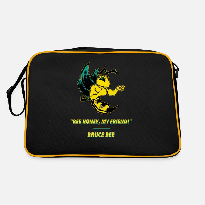 Bruce bee türkis - Retro Tasche - Schwarz/Gold