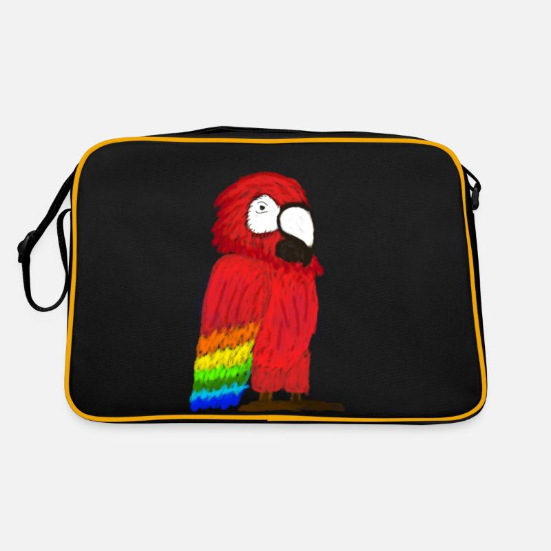 Tropic Papagei - Retro Tasche - Schwarz/Gold
