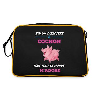 Caractère de cochon - Sac Retro - noir/or - Dos