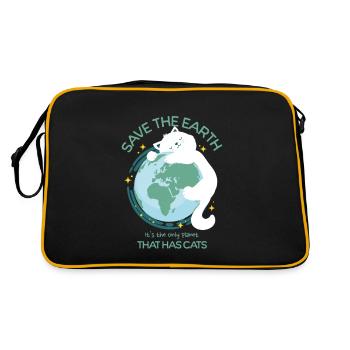 Sauvez la terre, c’est la seule planète qui a des chats - Sac Retro - noir/or - Dos