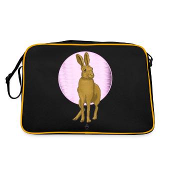 Hare Moon - Retro Tasche - Schwarz/Gold - Hinten