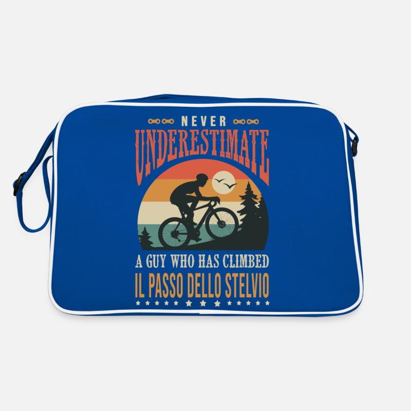 a guy who has climbed Il passo dello Stelvio velo Retro Bag