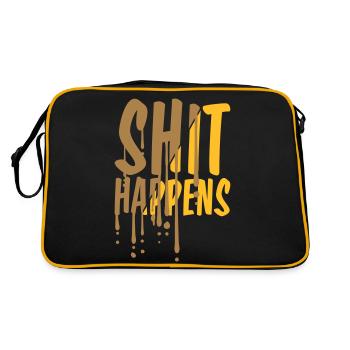 Drops Shit happens Citation - Sac Retro - noir/or - Dos