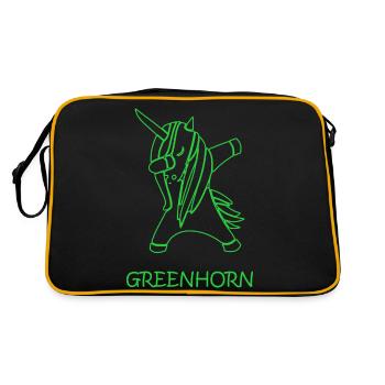 greenhorn dabbing unicorn - Retro Bag - black/gold - Back