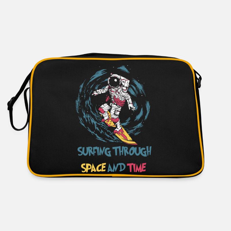 Un astronaute surfe dans l’espace et le temps Surfer Surf Sac Retro