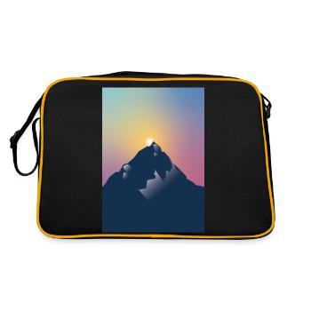 Montagne au coucher du soleil - Sac Retro - noir/or - Dos