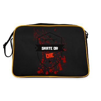 Skateboard - skate or die - motif for skaters - Retro Bag - black/gold - Back