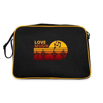 Music loves motif for musicians and creatives - Retro Bag - black/gold - Back