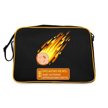 Breaking News: Baby Asteroid Approaching Earth - Retro Bag - black/gold - Back
