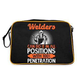 les soudeurs peuvent le faire dans toutes les positions Conception pour un - Sac Retro - noir/or - Dos