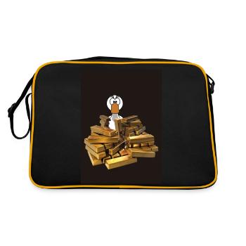 Goldrausch Ente - Retro Tasche - Schwarz/Gold - Hinten