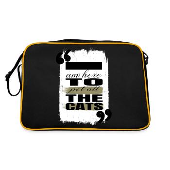 cat humor anniversary happy kitten funny quote - Retro Bag - black/gold - Back