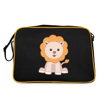 Lion roi de la jungle cute - Sac Retro - noir/or - Dos