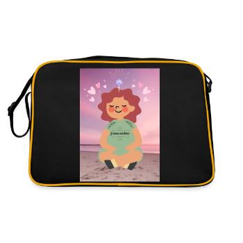 Ich meditiere gerne - Retro Tasche - Schwarz/Gold - Hinten
