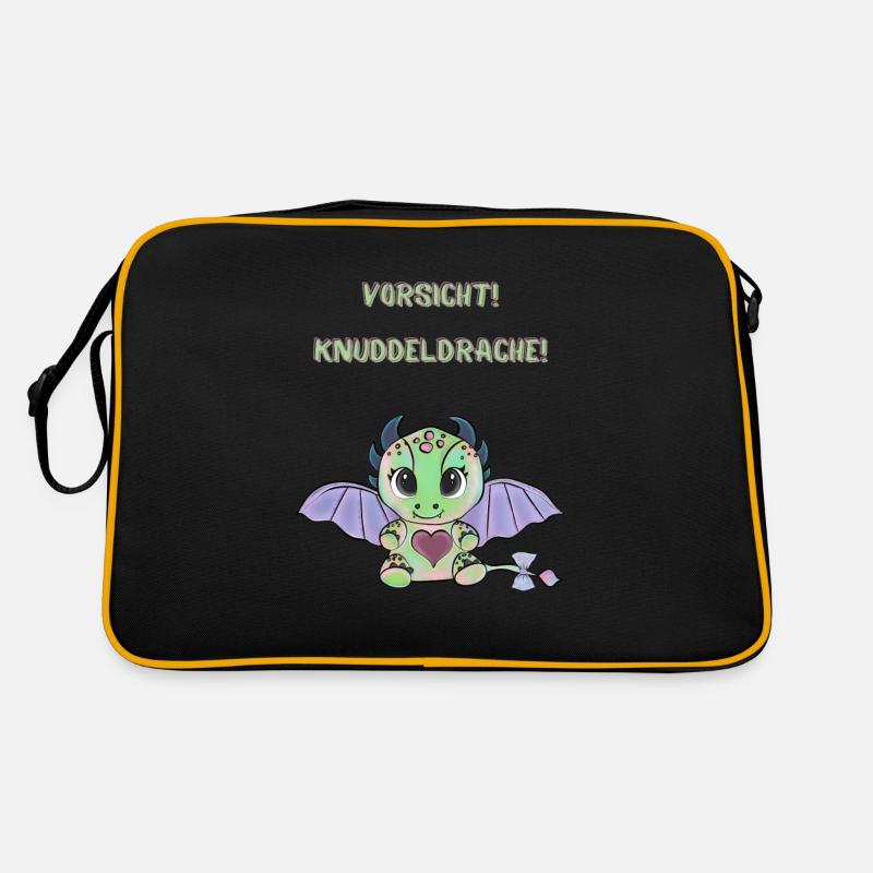 Vorsicht! Knuddeldrache Retro Tasche