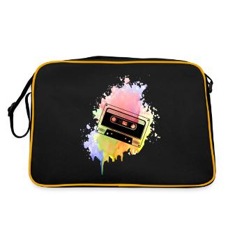 Farbkleks splash of color Holi - Retro Tasche - Schwarz/Gold - Hinten