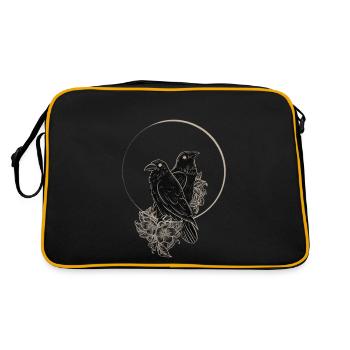 Hugin und Munin Raben - Retro Tasche - Schwarz/Gold - Hinten