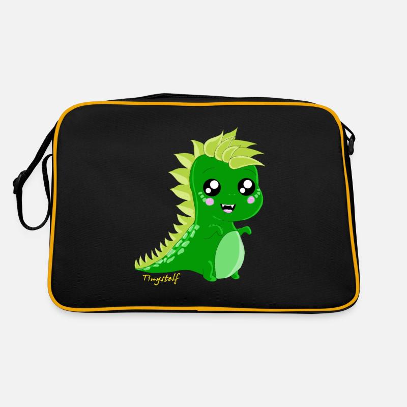 dinosaur - Retro Bag - black/gold