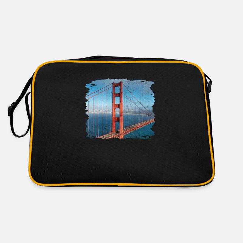 San Francisco Geschenk - Retro Tasche - Schwarz/Gold
