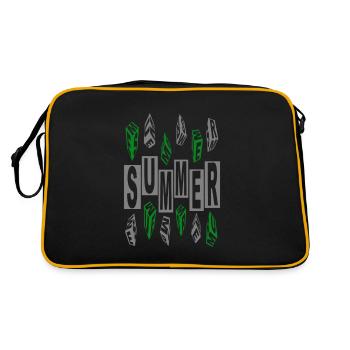 Summer dynamisch grün-grau - Retro Tasche - Schwarz/Gold - Hinten