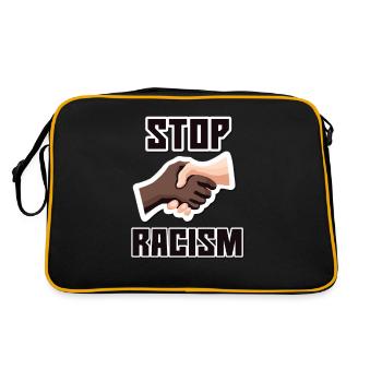 Stop au racisme Poignée de main noire - Sac Retro - noir/or - Dos