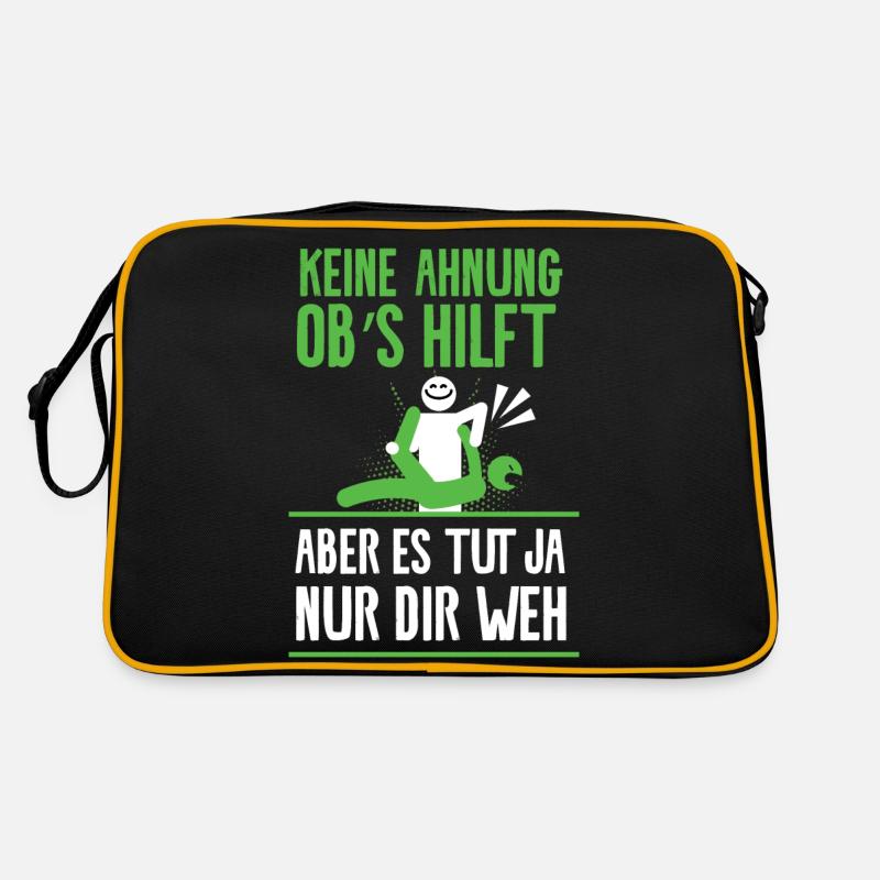 Physiotherapeuten Physio Geschenk Lustig - Retro Tasche - Schwarz/Gold