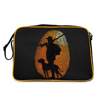 Jagd Jäger Jagd auf meine DNA - Retro Tasche - Schwarz/Gold - Hinten