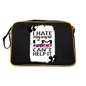jokes golf joke funny animals golfkids golfapparel - Retro Tasche - Schwarz/Gold - Hinten