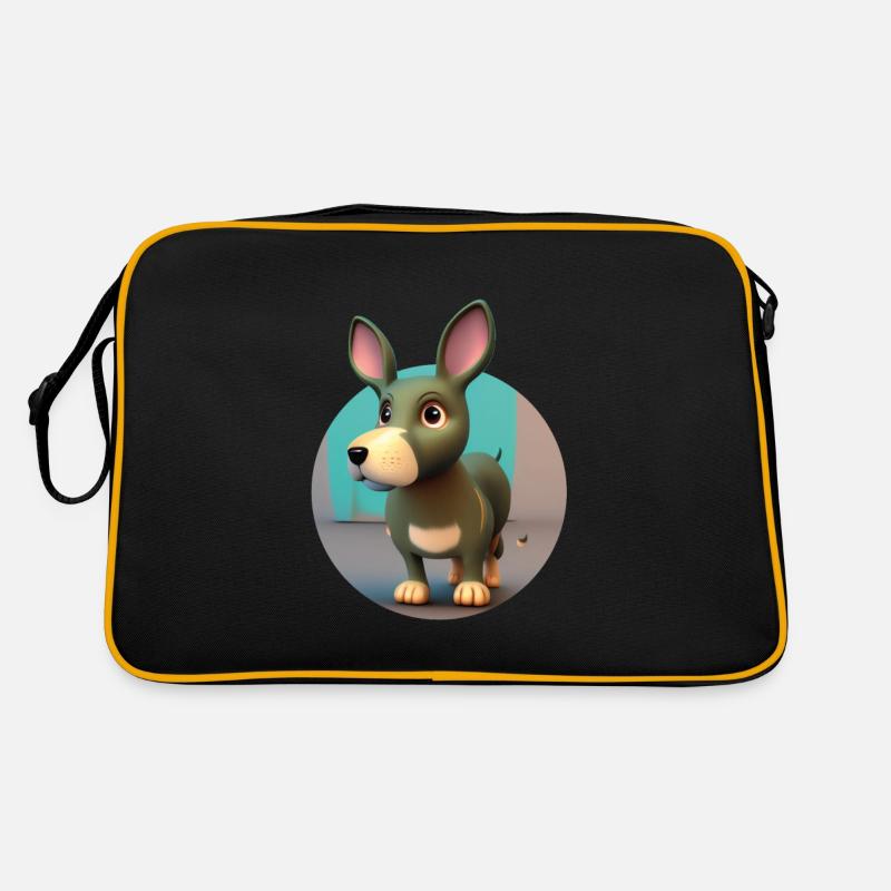 Geduldiger Wartender - Retro Tasche - Schwarz/Gold