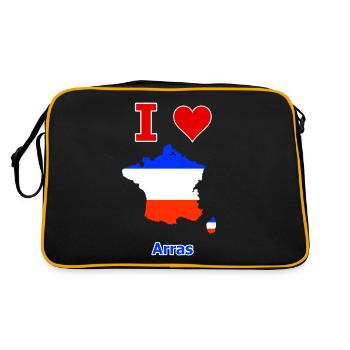 Carte du drapeau de la France avec la ville d’Arras - Sac Retro - noir/or - Dos