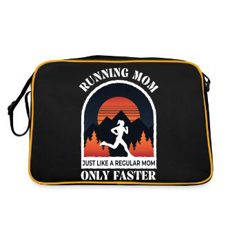 Cool jogging design for women Mom Marathon - Retro Bag - black/gold - Back