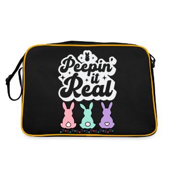 Lapins de Pâques Fun peepin it vrais œufs de Pâques colorés - Sac Retro - noir/or - Dos