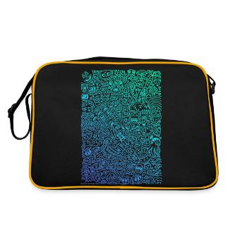 Doodle Paragliders dégradé de couleurs - Sac Retro - noir/or - Dos