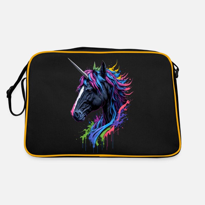 Rainbow Splash Einhorn Retro Tasche
