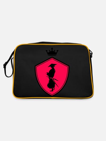 Samurai Warrior Crest - Retro Bag - black/gold - Back