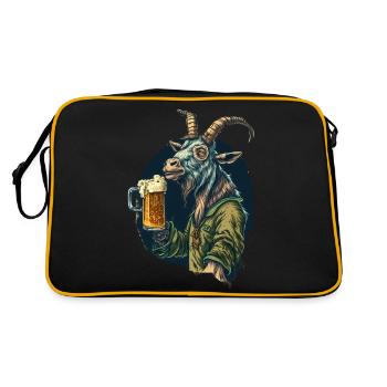Funny buck with beer - Retro Bag - black/gold - Back
