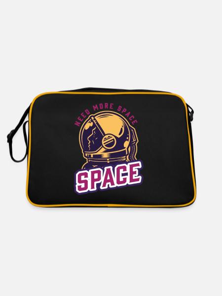 need more space astronaut Cosmic vintage - Retro Bag - black/gold - Back