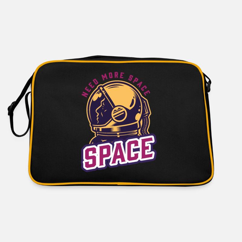 need more space astronaut Cosmic vintage - Retro Bag - black/gold