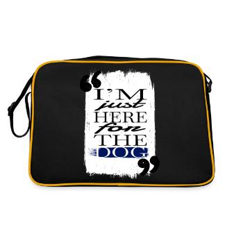 Doggie Dog Humor Gift Idea Beagle Lover Gift - Retro Bag - black/gold - Back