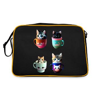 Kawaii Cup of Kitty Cat - Sac Retro - noir/or - Dos