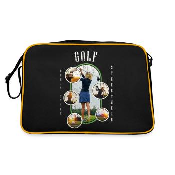 Golf Golfing Golfer Sport Hobby Club Vintage - Retro Bag - black/gold - Back